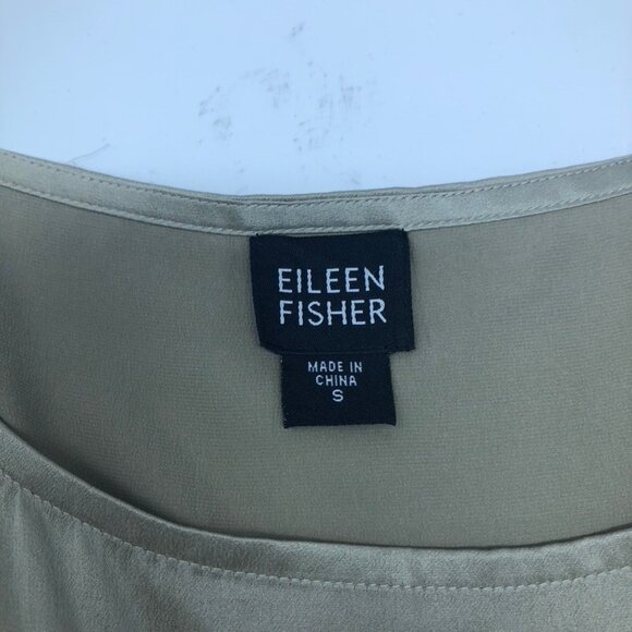 Eileen Fisher 100% Silk Tank Size S Gold - Picture 3 of 4